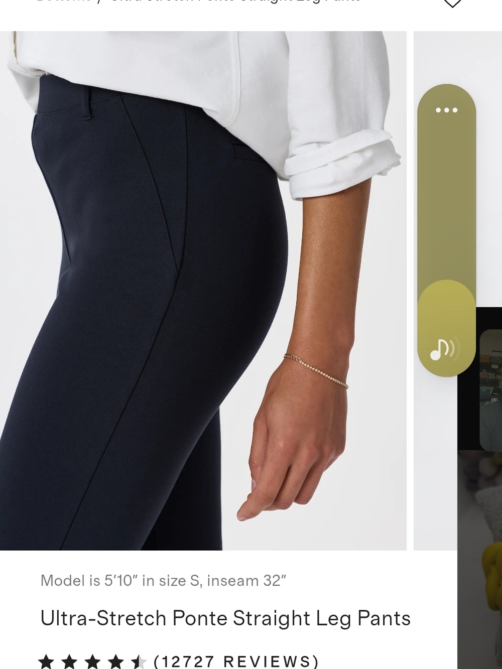 Quince Navy Ultra-Stretch Straight Leg Ponte Pants - Picture 3 of 7